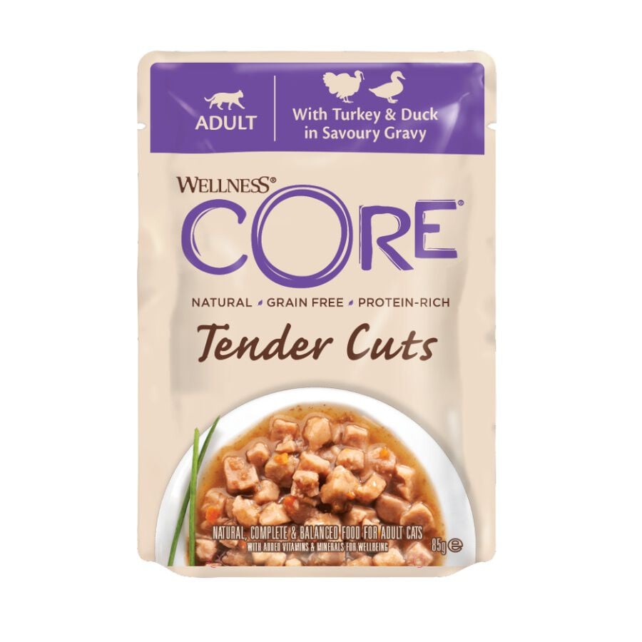 85 g Wellness Core Tender Cuts Pollo y Pato sobre en salsa para gatos, , large Imagen numero 1
