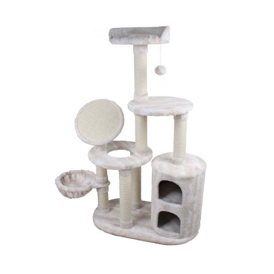 Nayeco Season &Aacute;rbol Rascador Blanco de tres niveles para gatos, , large Imagen numero 1