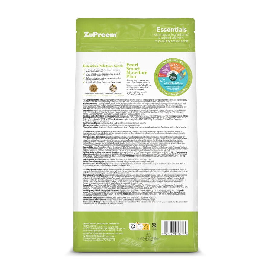 ZuPreem Essentials Medium pienso para p&aacute;jaros, , large indicador imagen numero 2