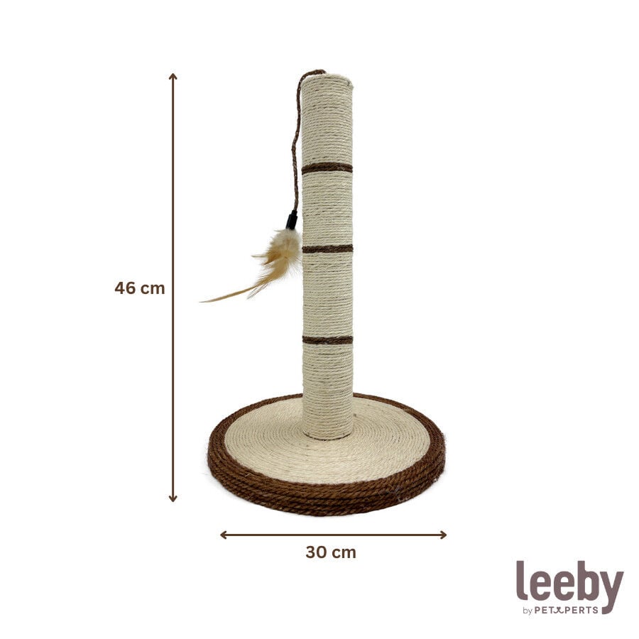 Leeby Isidoro rascador de sisal con juguete marron para gatos, , large Imagen numero 4