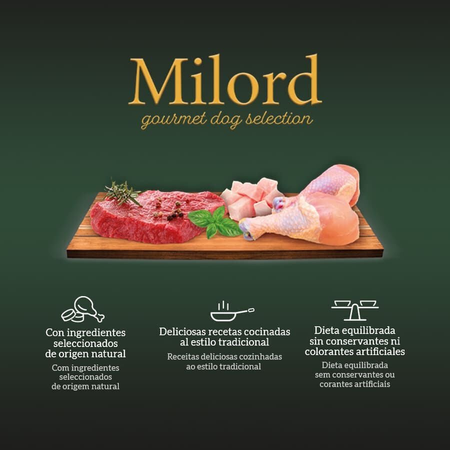 150 g Milord Senior Pollo y Arroz en pat&eacute; tarrina para perros, , large Imagen numero 3