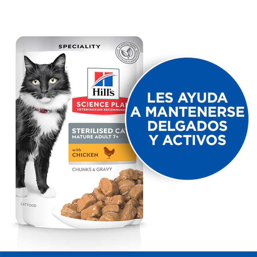 12 sobres x 85 g Hill's Science Plan Sterilised Mature Pollo en Salsa sobre para gatos, , large indicador imagen numero 3