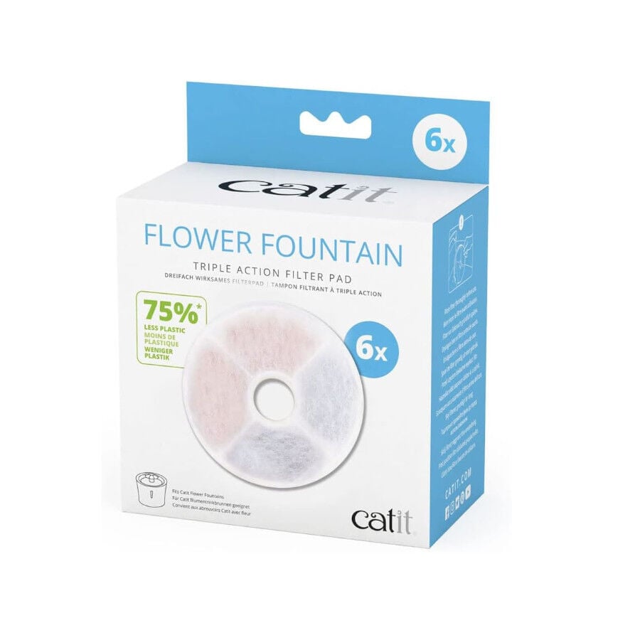 Catit Flower Fountain Filtro de Triple Acci&oacute;n para fuentes