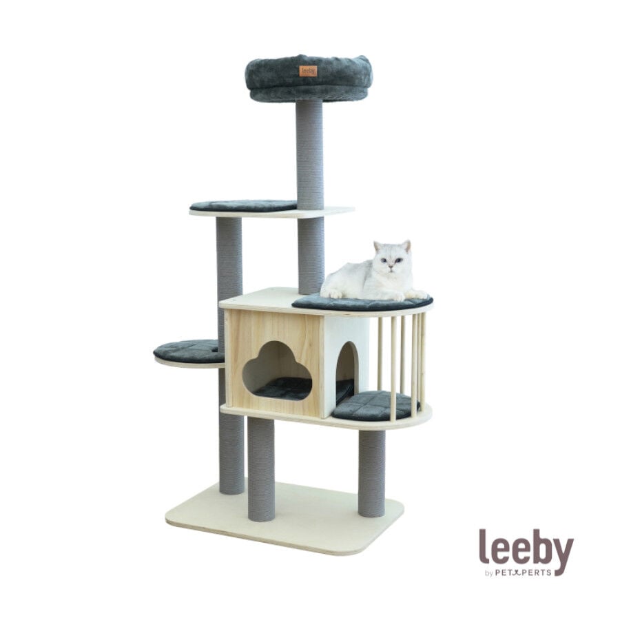 Leeby Cloud Collection torre rascador multiplataforma con cama nido para gatos, , large indicador imagen numero 2