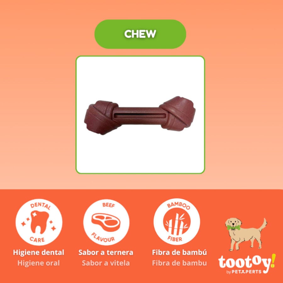 Tootoy! Hueso Mordedor de Bamb&uacute; Sabor Carne Marr&oacute;n para perros, , large Imagen numero 3