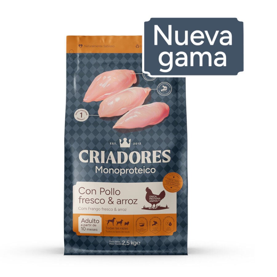 10 kg Criadores Monoproteico Adulto con Pollo pienso para perros, , large indicador imagen numero 2