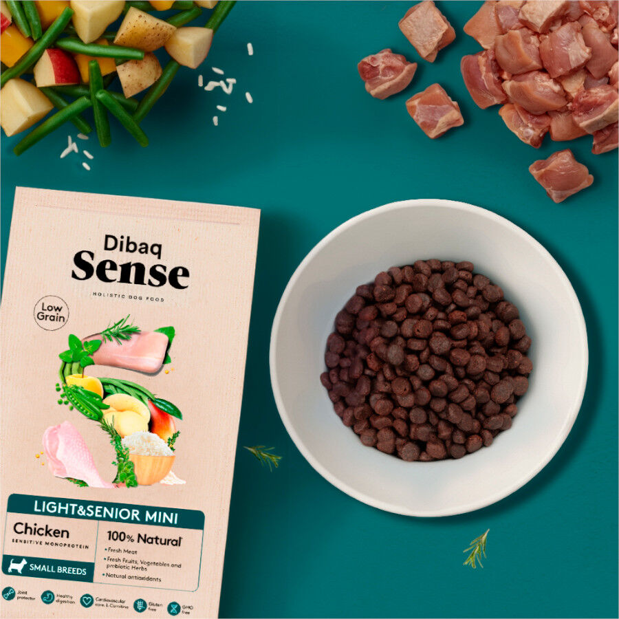 2 kg Dibaq Sense Low Grain Light & Senior Mini Pollo Pienso para perros, , large indicador imagen numero 2