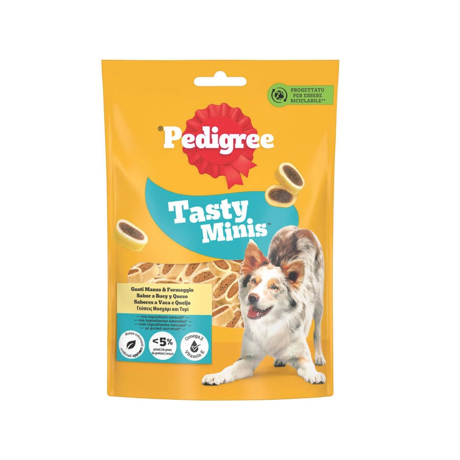 140 g Pedigree Tasty Mini Snacks Sabor Queso y Buey para Perros, , large indicador imagen numero 1