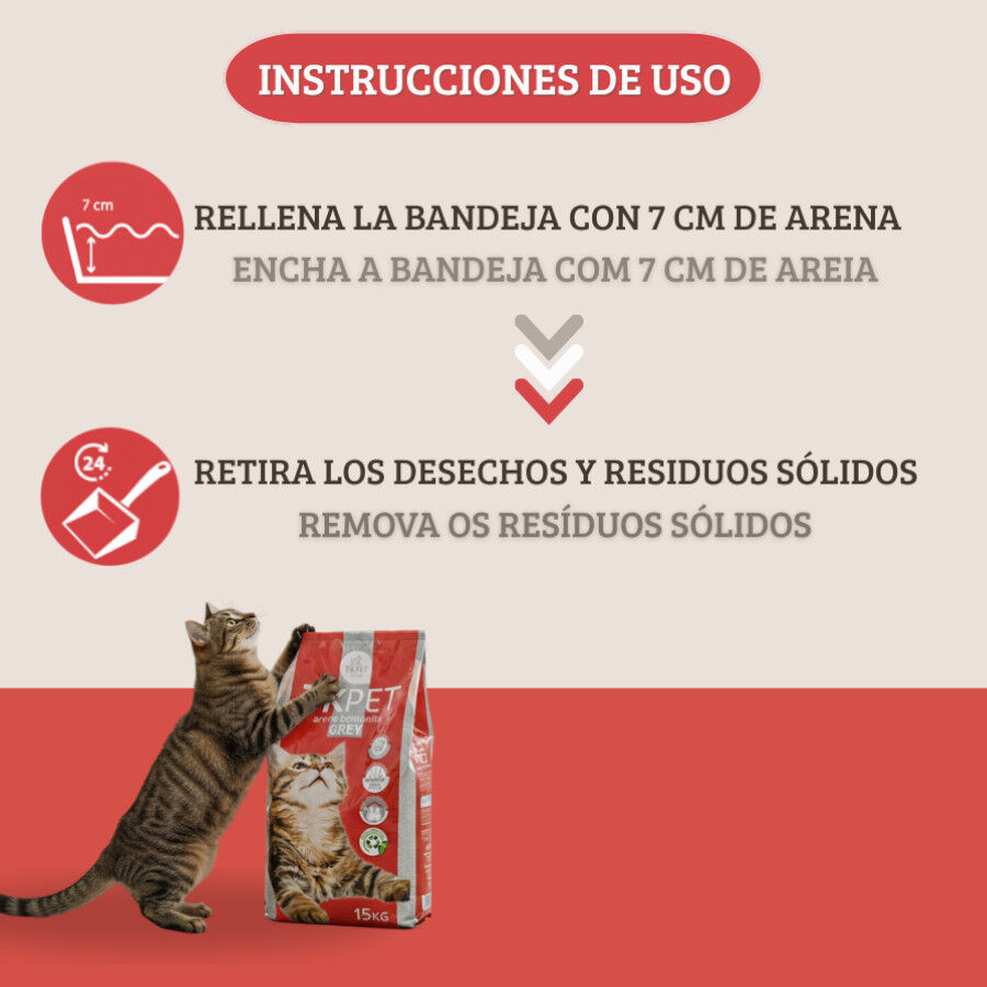 15 kg TK-Pet Arena Aglomerante Grey de Bentonita para gatos, , large indicador imagen numero 4