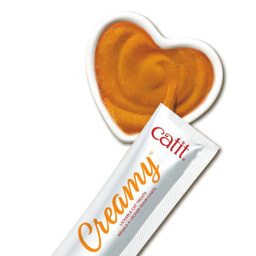 4 sobres x 10 g Catit Creamy Snack L&iacute;quido de Pollo para gatos, , large indicador imagen numero 2