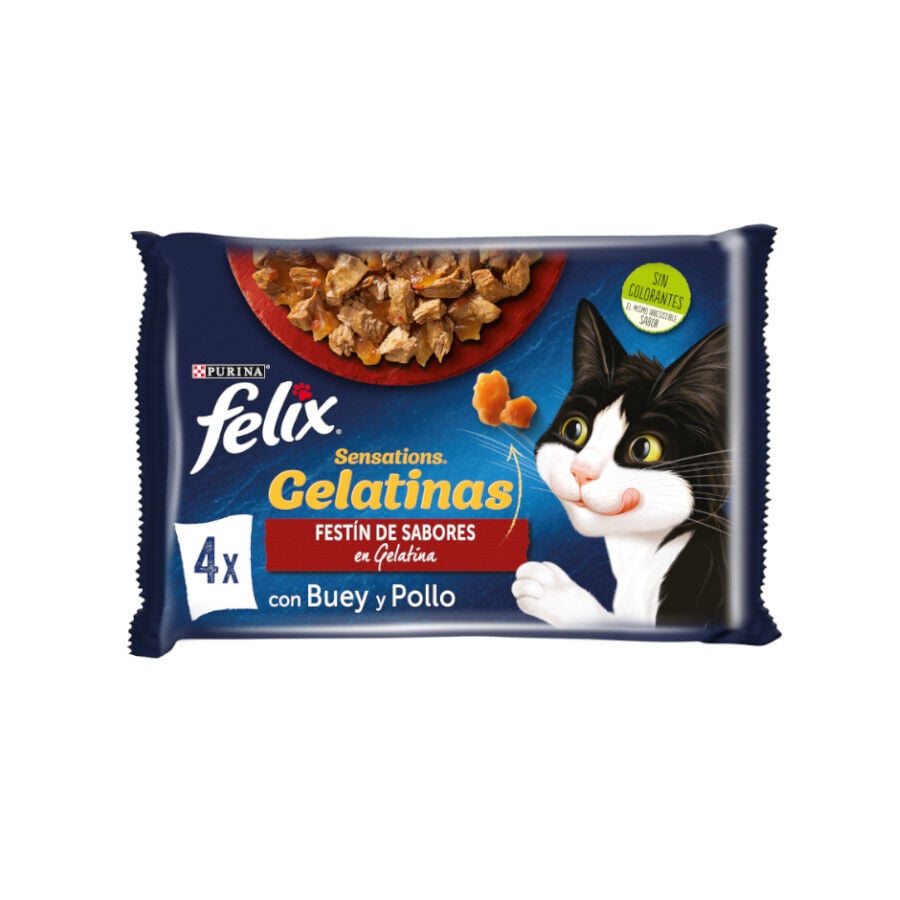 Felix Sensations Fest&iacute;n de Sabores sobres en gelatina para gatos