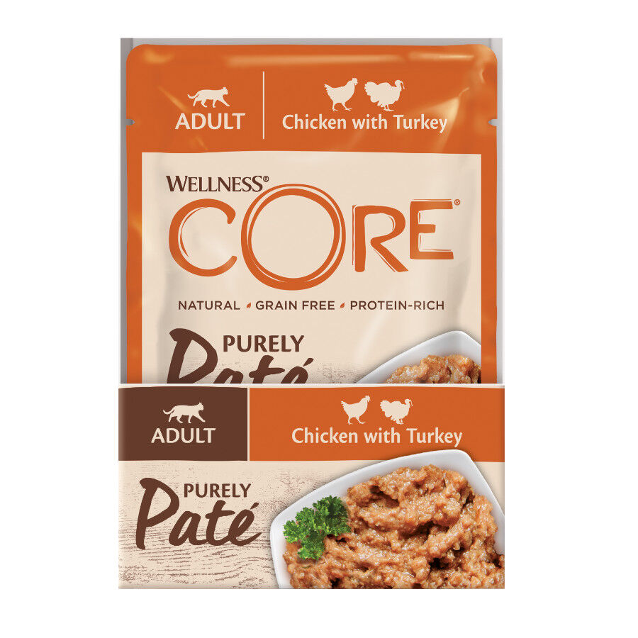 85 g Wellness Core Adult Pollo y Pavo en Pat&eacute; sobre para gatos, , large Imagen numero 2