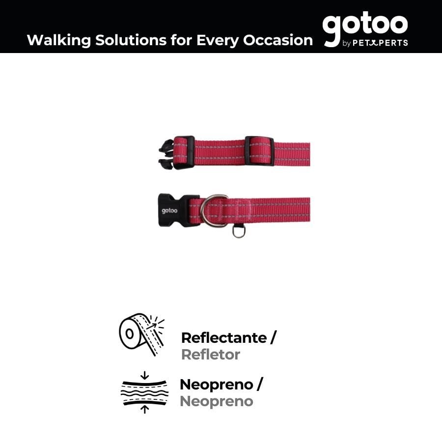 Gotoo Collar de nylon reflectante rosa para perros, , large indicador imagen numero 3