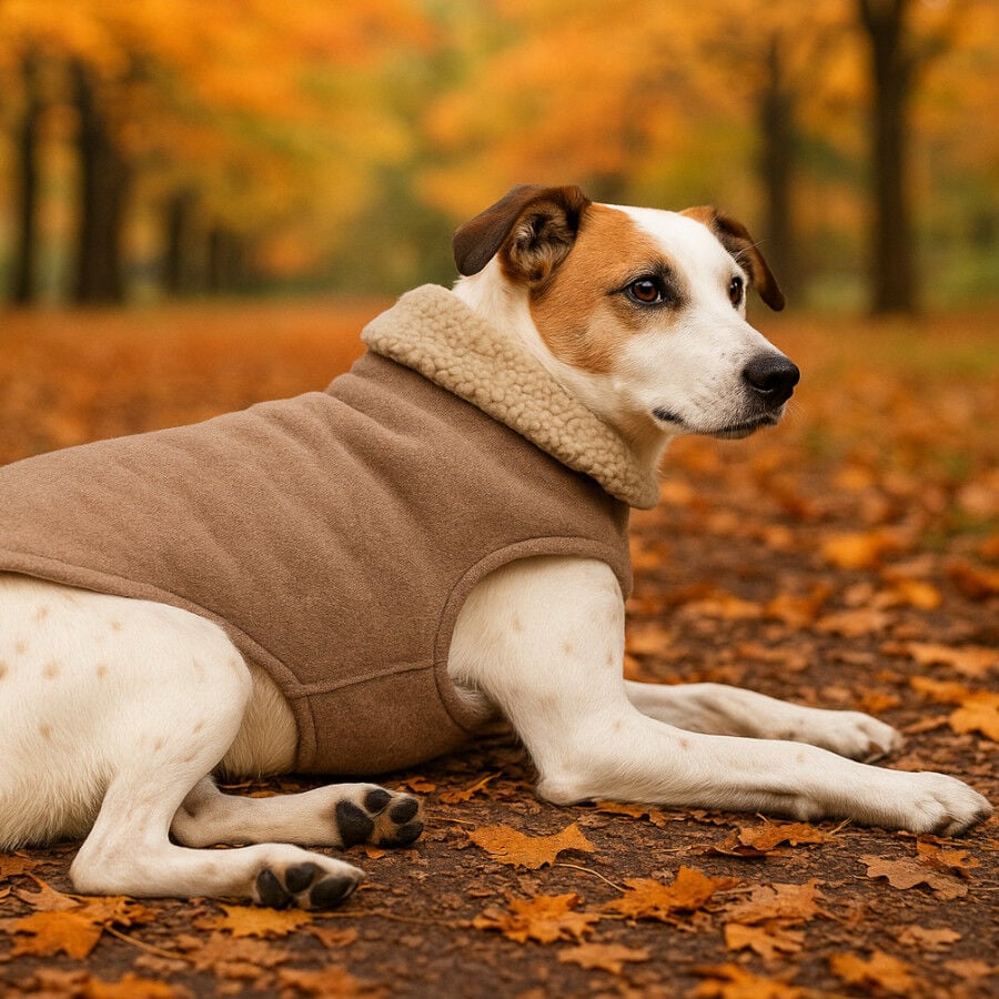 Outech Abrigo Marr&oacute;n Borreguillo para perros, , large Imagen numero 1