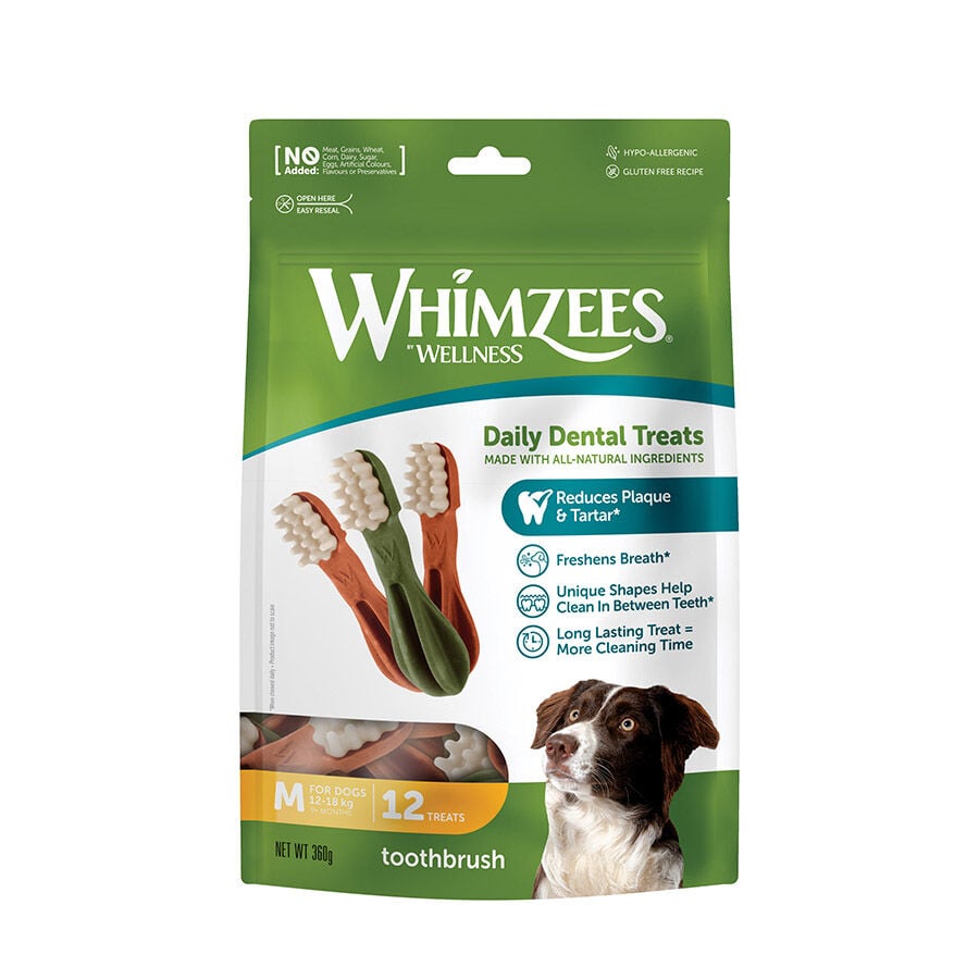 12 barritas Whimzees Snacks Dentales para perros de razas medianas, , large indicador imagen numero 1