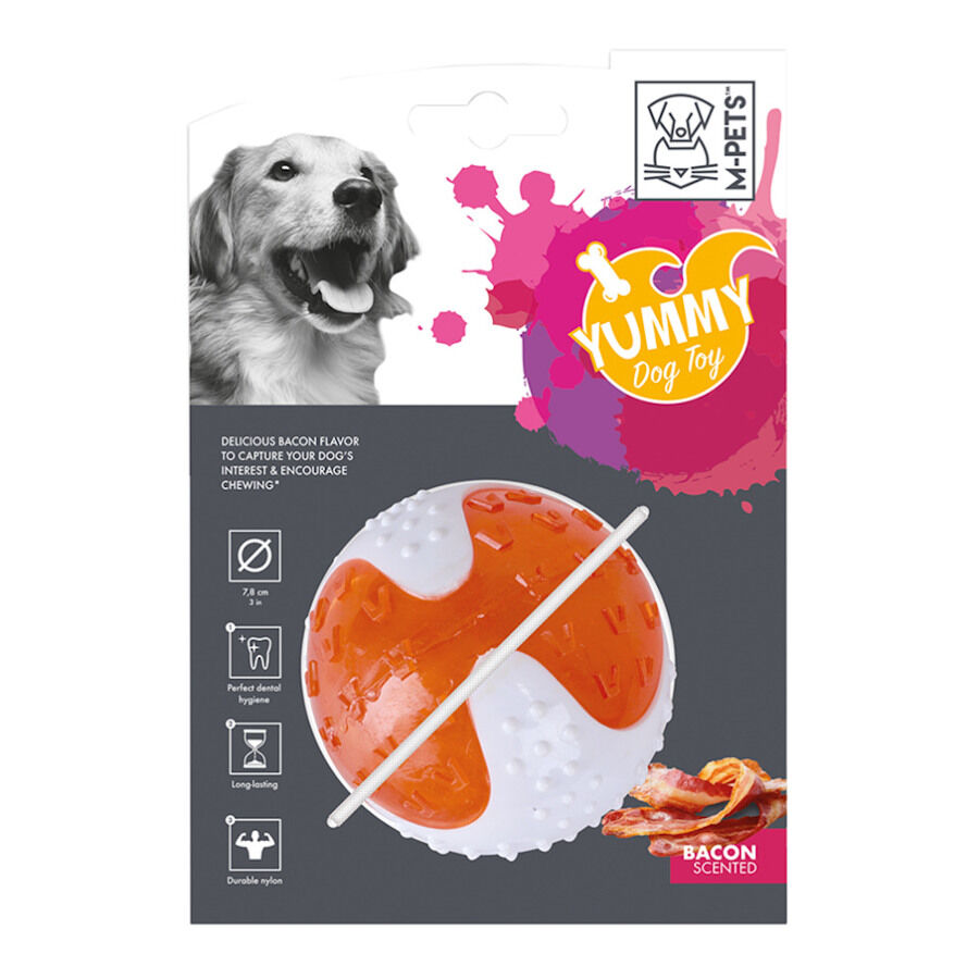 M-Pets Yummy Juguete Bola con Sabor a Tocino para perros, , large Imagen numero 1