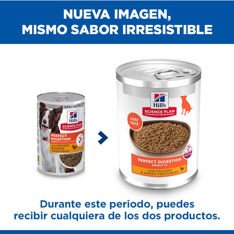 363 g Hill's Science Plan Perfect Digestion Adult Pollo lata para perros, , large indicador imagen numero 3
