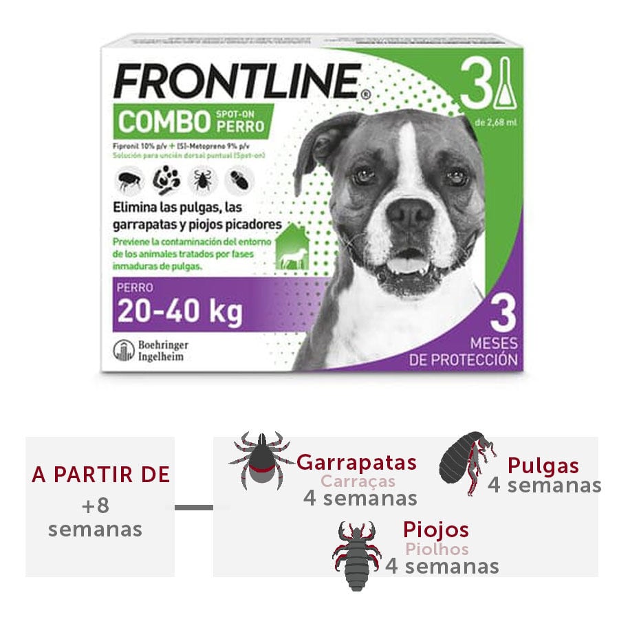 Frontline Spot On Combo Pipetas Antiparasitarias Perros 20 - 40 kg, , large indicador imagen numero 2