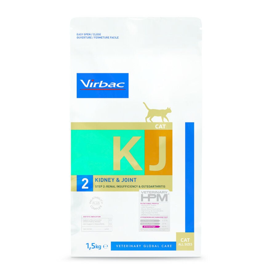 Virbac HPM KJ2 Kidney & Joint Renal Pienso para gatos, , large Imagen numero 1
