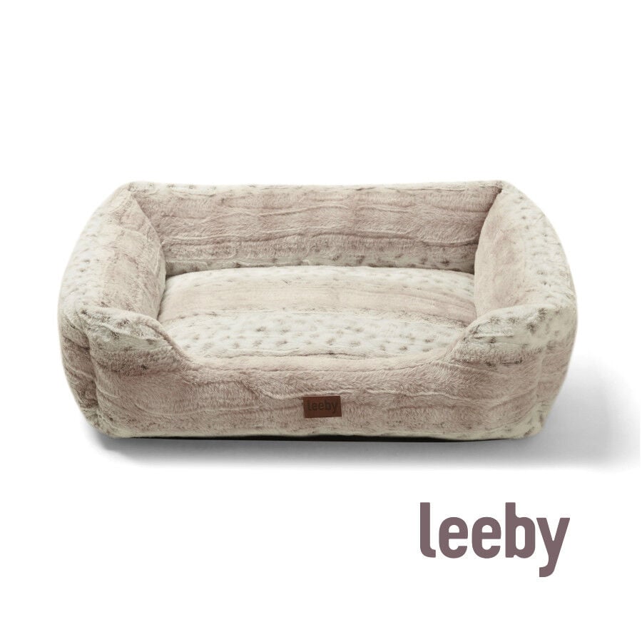 Leeby cama suave leopardo print para perros