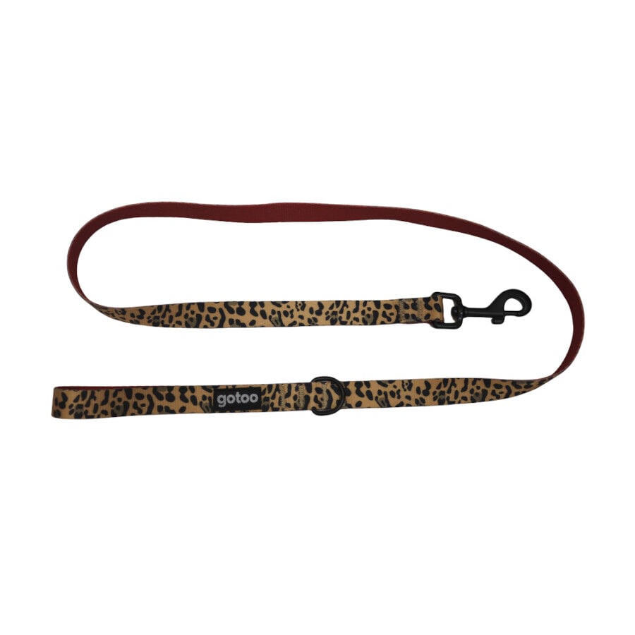 Gotoo Correa estampada leopardo perros, , large indicador imagen numero 1
