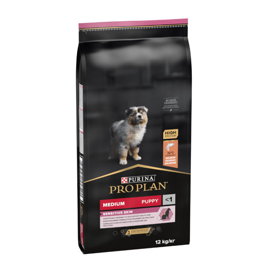 12 kg Pro Plan Puppy Medium Salm&oacute;n Piel sensible pienso para perros, , large indicador imagen numero 1