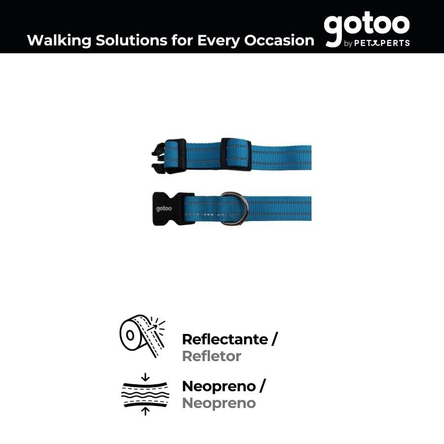 Gotoo collar de nylon reflectante azul para perros, , large indicador imagen numero 3