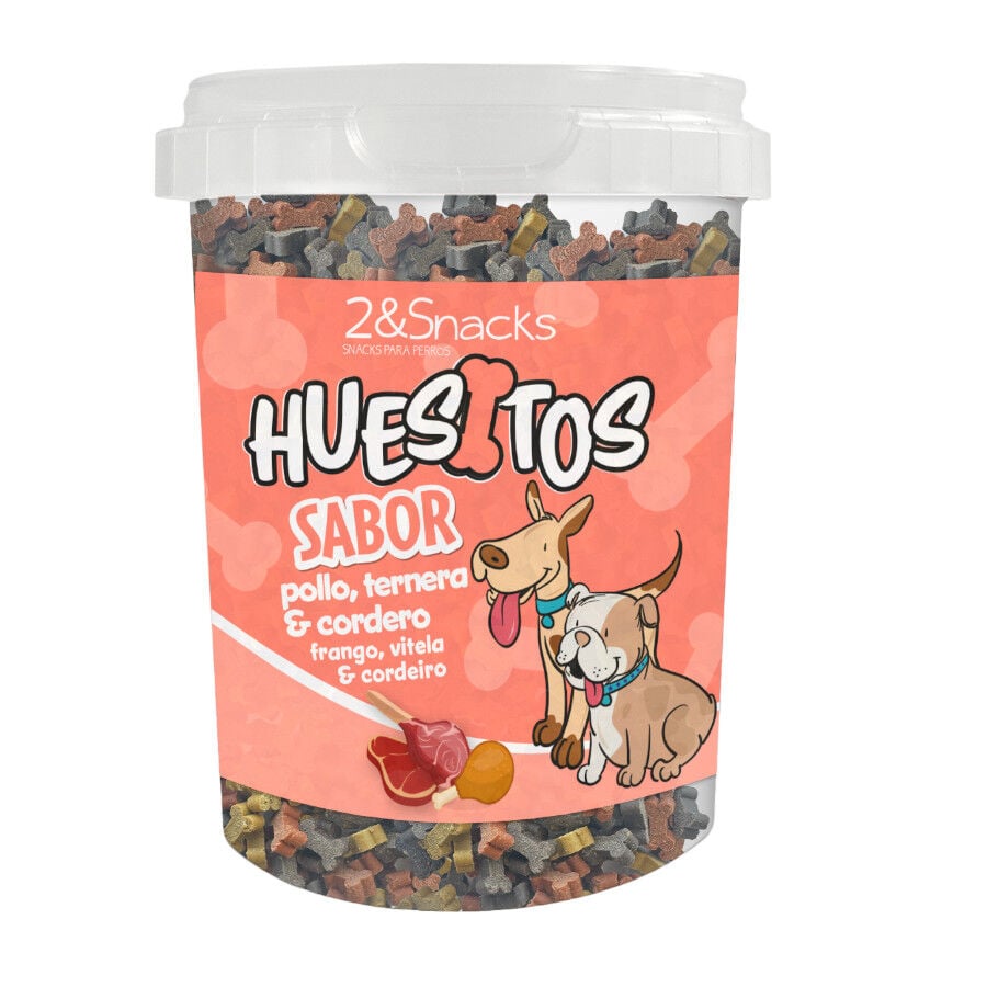 100 g 2&Snacks Galletas Mini Hueso Mix para perros, , large indicador imagen numero 1