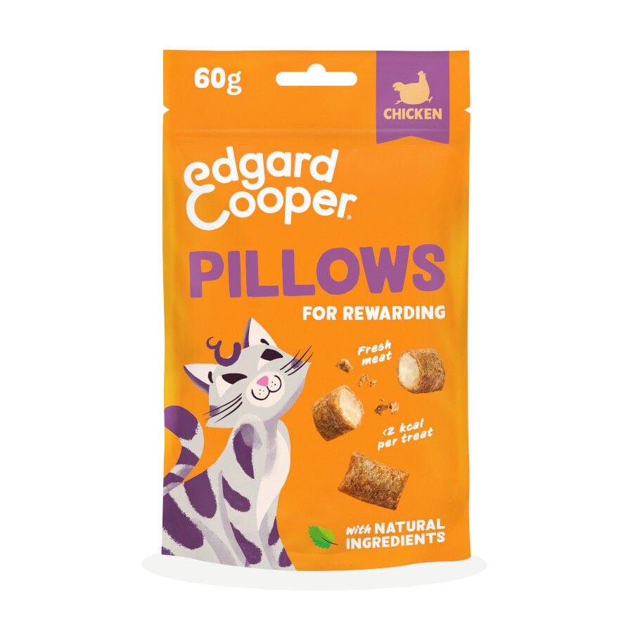 60 g Edgard & Cooper Bocaditos Pillows Pollo para gatos, , large indicador imagen numero 1