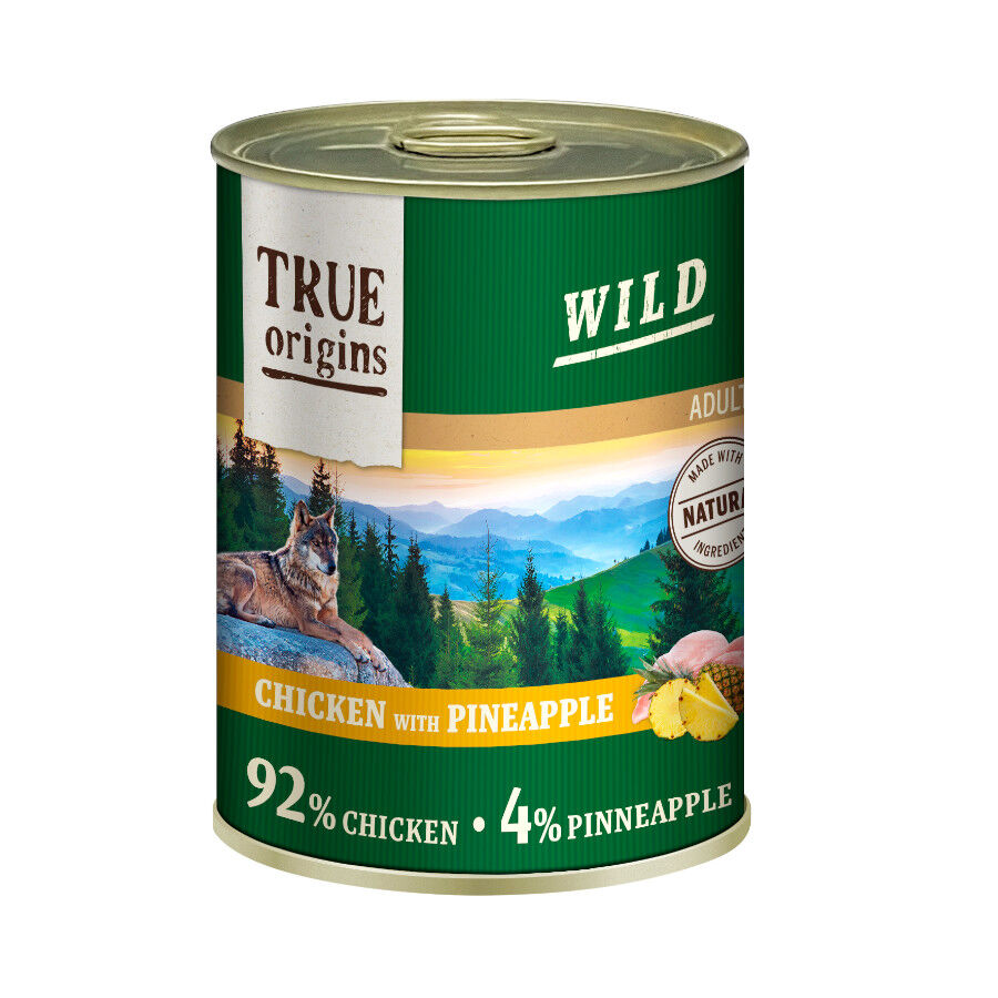 True Origins Wild Adult Pollo y Pi&ntilde;a lata para perros