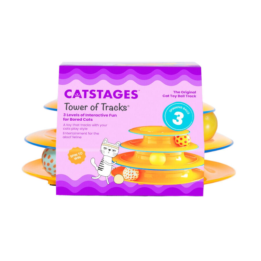 Catstages Nina Ottosson Tower of Tracks Juguete Interactivo con Pelotas para gatos, , large Imagen numero 1