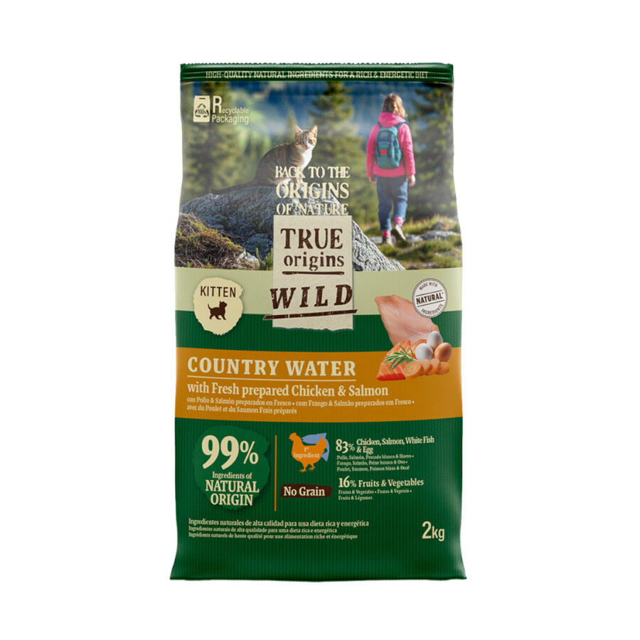 2 kg True Origins Wild Kitten Country Water Pollo y Salm&oacute;n pienso, , large indicador imagen numero 1