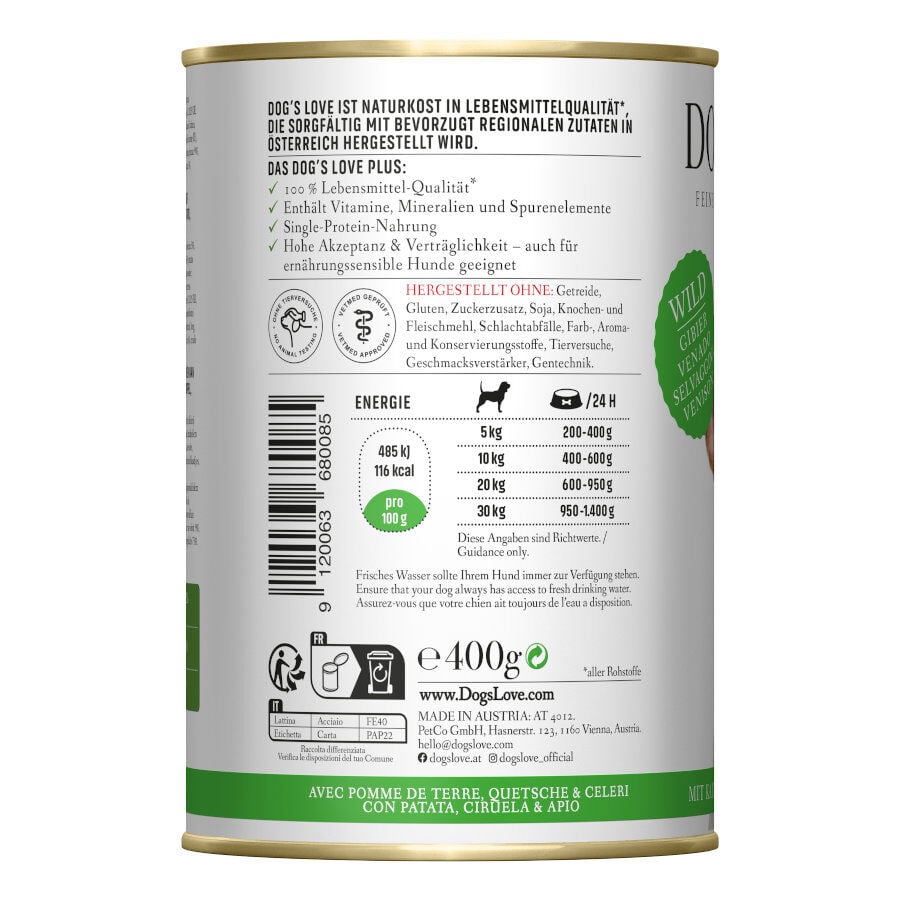 400 g Dog's Love Adulto Venado lata para perros, , large indicador imagen numero 2