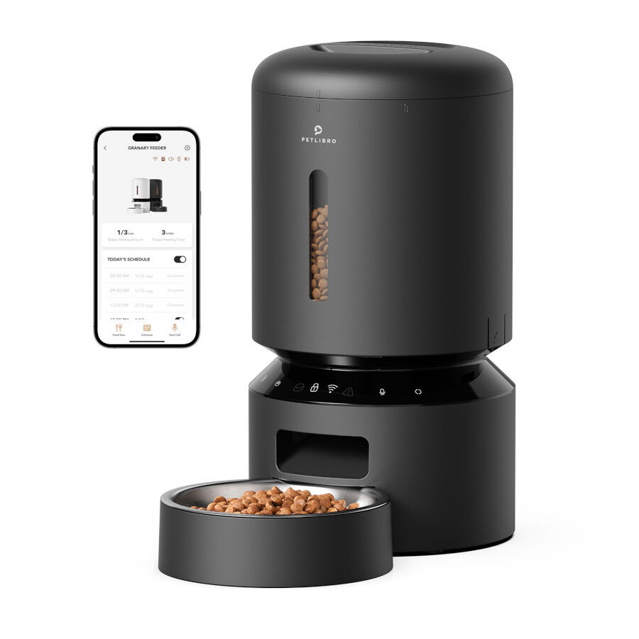 Petlibro Granary Wi-Fi Comedero Autom&aacute;tico Negro para perros y gatos, , large Imagen numero 1