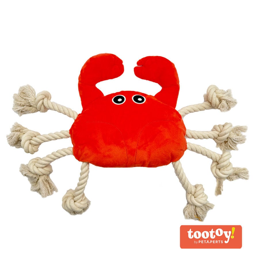 Tootoy! Comfort Fresh Crab peluche con cuerda para perros, , large indicador imagen numero 2