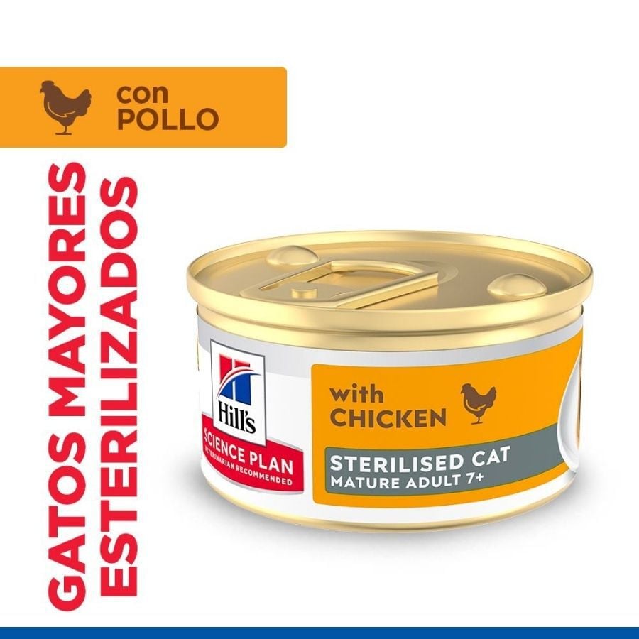 85 g Hill's Science Plan Mature Sterilised Mousse de Pollo para gatos, , large indicador imagen numero 1