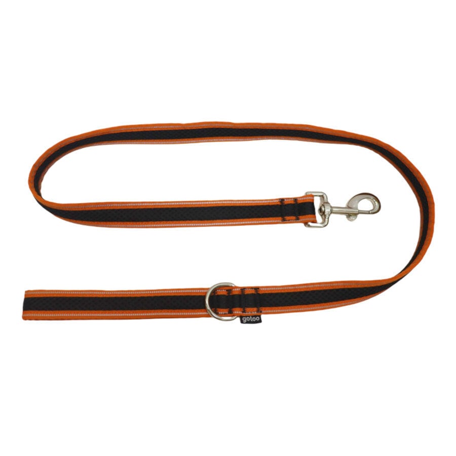 Gotoo Correa reflectante de malla naranja/negro para perro, , large indicador imagen numero 1