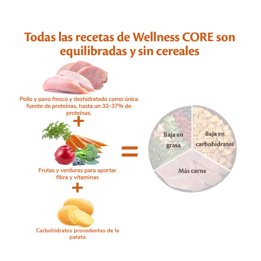 10 kg Wellness Core Adult Medium Original Pavo y Pollo pienso para perros, , large indicador imagen numero 4