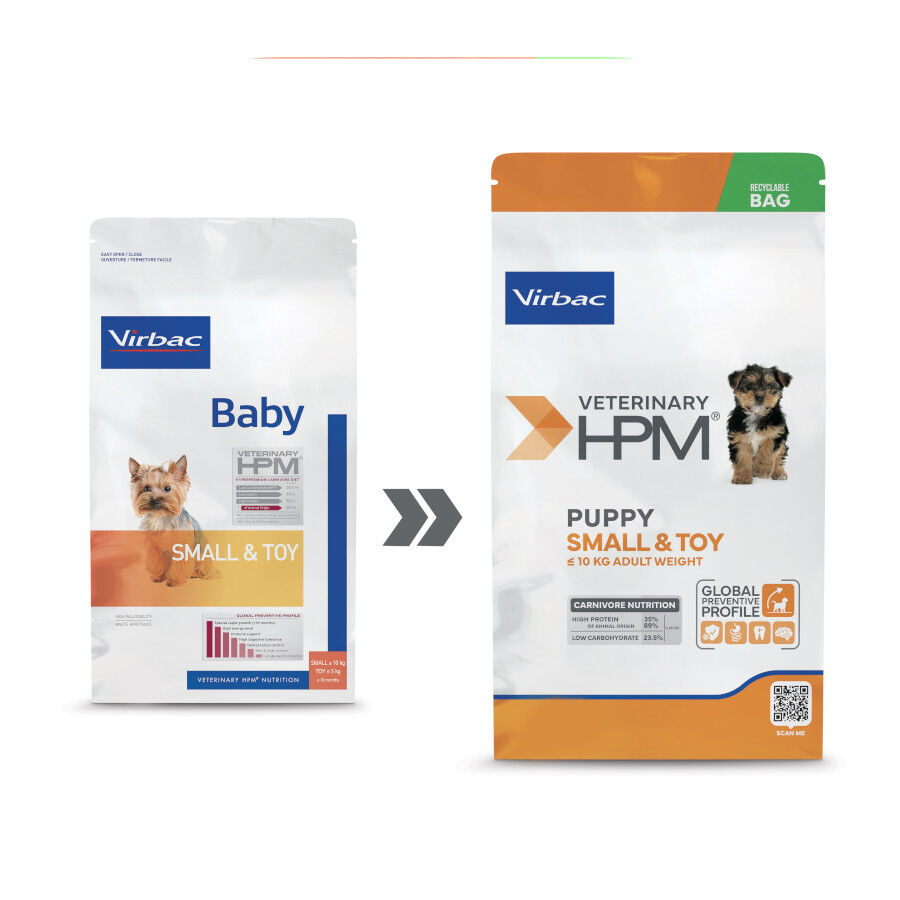 1.5 kg Virbac Veterinary HPM Baby Small & Toy pienso para perros, , large indicador imagen numero 2