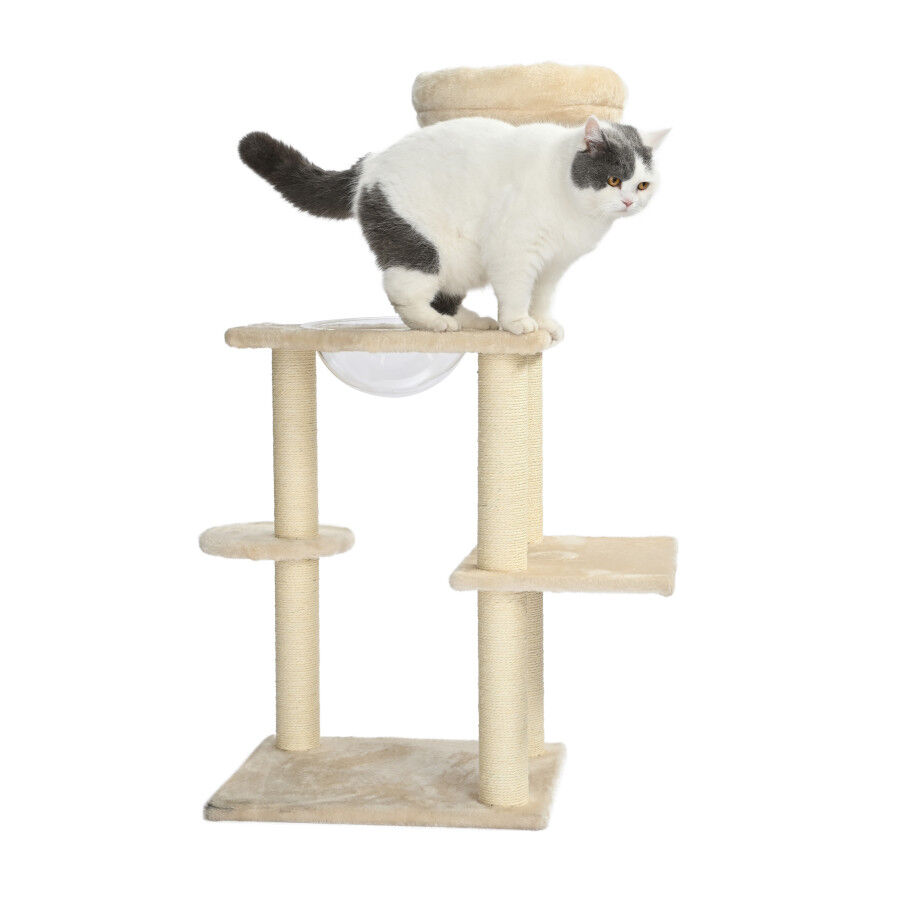 Leeby Luna &aacute;rbol rascador con cama y juguete para gatos, , large indicador imagen numero 6