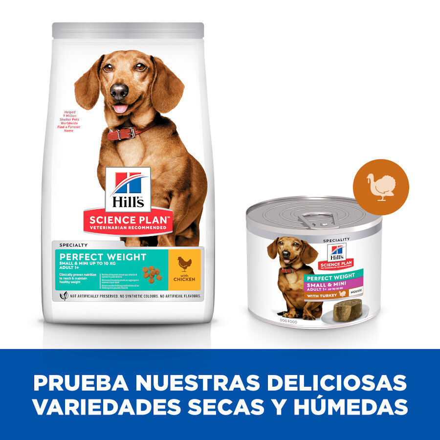 200 g Hill's Science Plan Adult Small & Mini Perfect Weight Mousse de Pavo lata para perros, , large indicador imagen numero 9