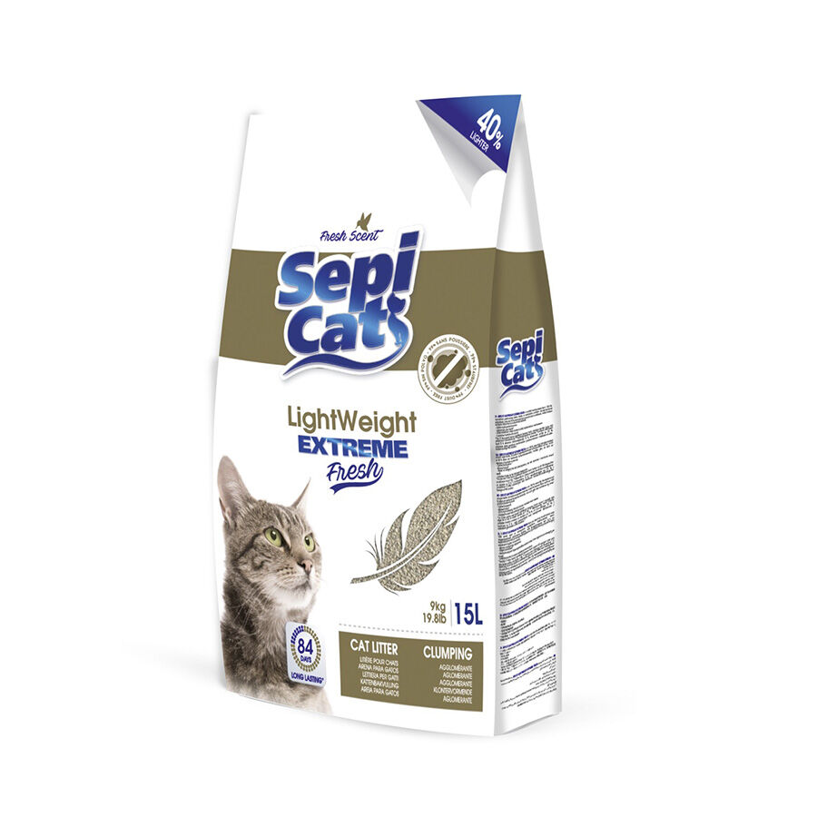15 L Sepicat LightWeight Extreme Fresh arena aglomerante ligera para gatos, , large Imagen numero 1