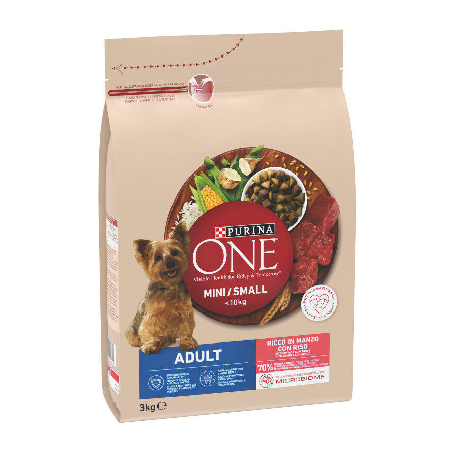 3 kg Purina One Mini Adult Bifensis Buey pienso para perros, , large indicador imagen numero 1