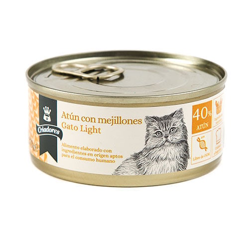Criadores Light At&uacute;n y Mejillones lata para gatos