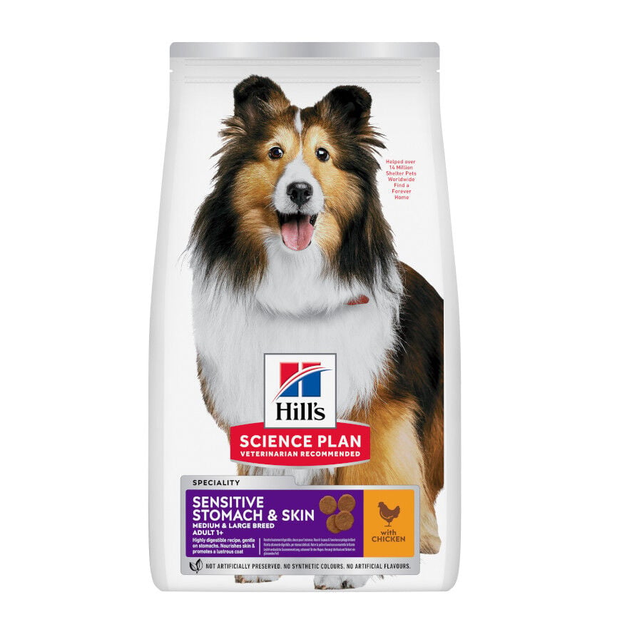 14 kg Hill's Science Plan Sensitive Stomach y skin Adult Pollo pienso para perros, , large Imagen numero 1