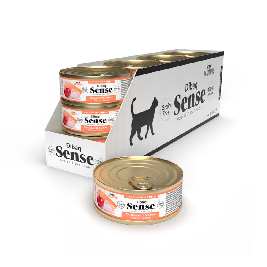70 g Dibaq Sense Hypoallergenic Grain Free Pollo y Salm&oacute;n lata para gatos, , large indicador imagen numero 2