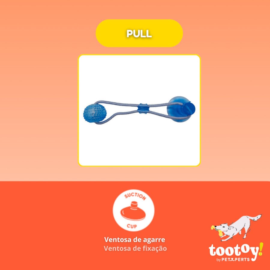 Tootoy! Mordedor de Cuerda con Pelota y Ventosa Azul para perros, , large indicador imagen numero 4