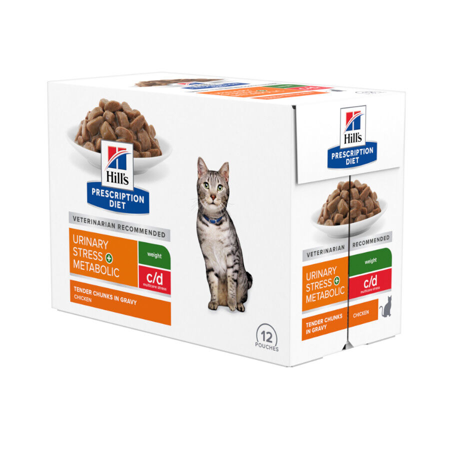 12 sobres x 85 g Hill's Prescription Diet Urinary Stress + Metabolic Pollo sobre para gatos, , large Imagen numero 1