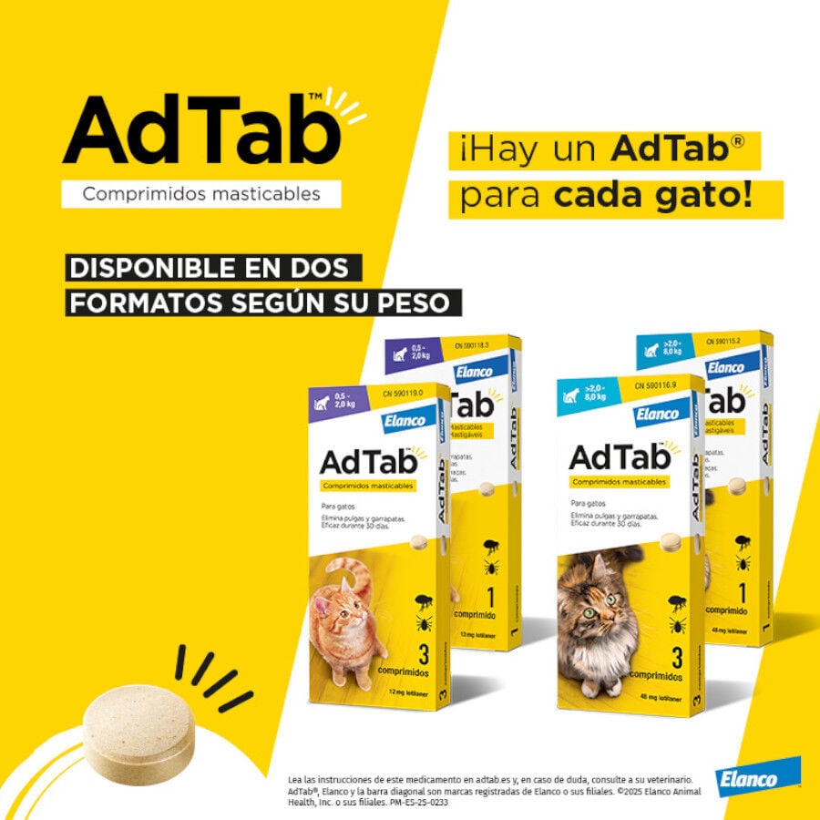 AdTab Comprimidos Masticables Antiparasitarios para gatos, , large indicador imagen numero 4