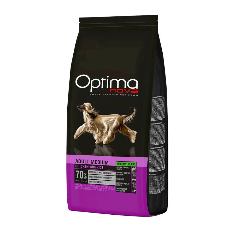Optima Nova Adult Medium Pollo y Arroz pienso para perros